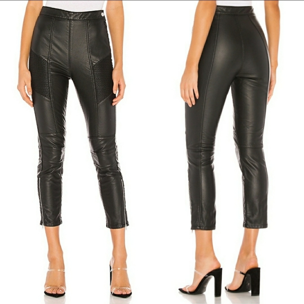 Free People Kaelin Faux Leather Moto Skinny Pants
